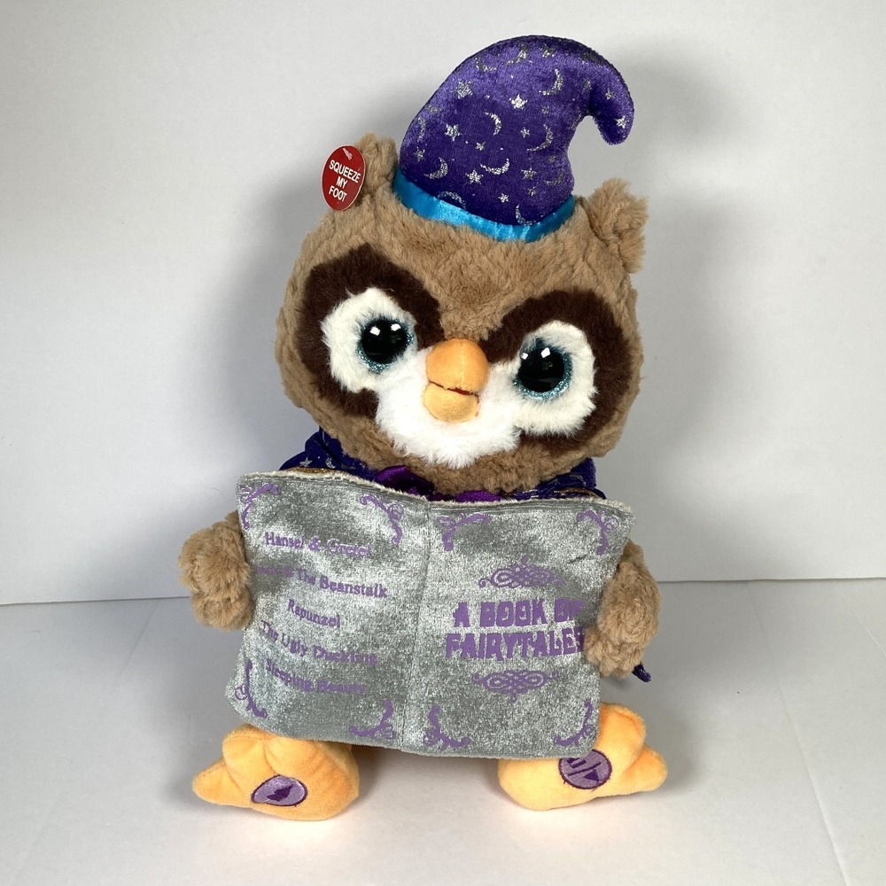 Cuddle Barn Octavius The Story Telling Owl‎ Plush 13" Eyes Light Up Mouth Moves